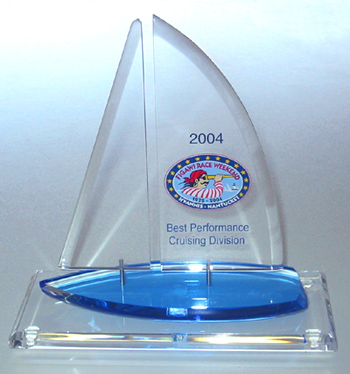 Clear, Flat Mount Sailing Trophy